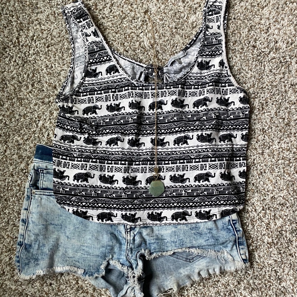 Charlotte Russe Elephant Crop Top - Size S